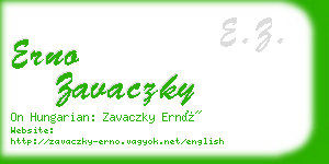 erno zavaczky business card